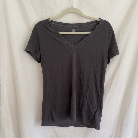 GAP Tops - Gray Gap V-Neck Cotton T Shirt | Medium